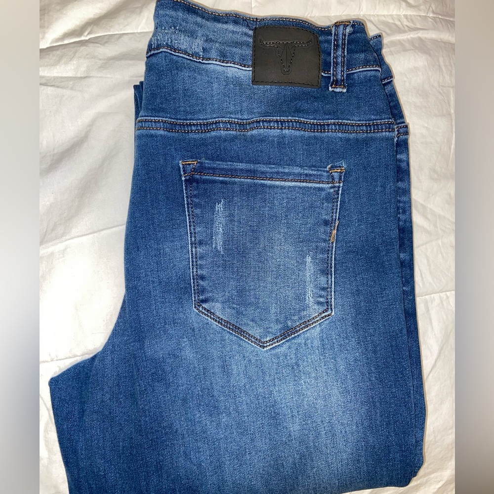 L&B Mid Wash Distressed Boyfriend Jeans 12